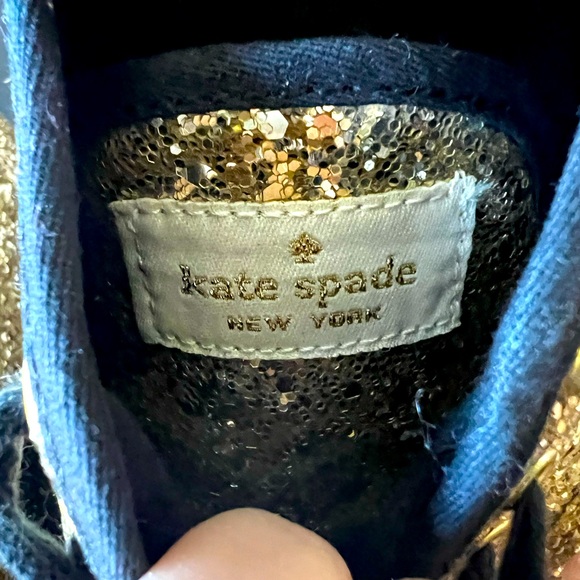 Keds for Kate Spade New York Gold Glitter Sneakers Size 9.5 Fits a Size 10 - Picture 5 of 7